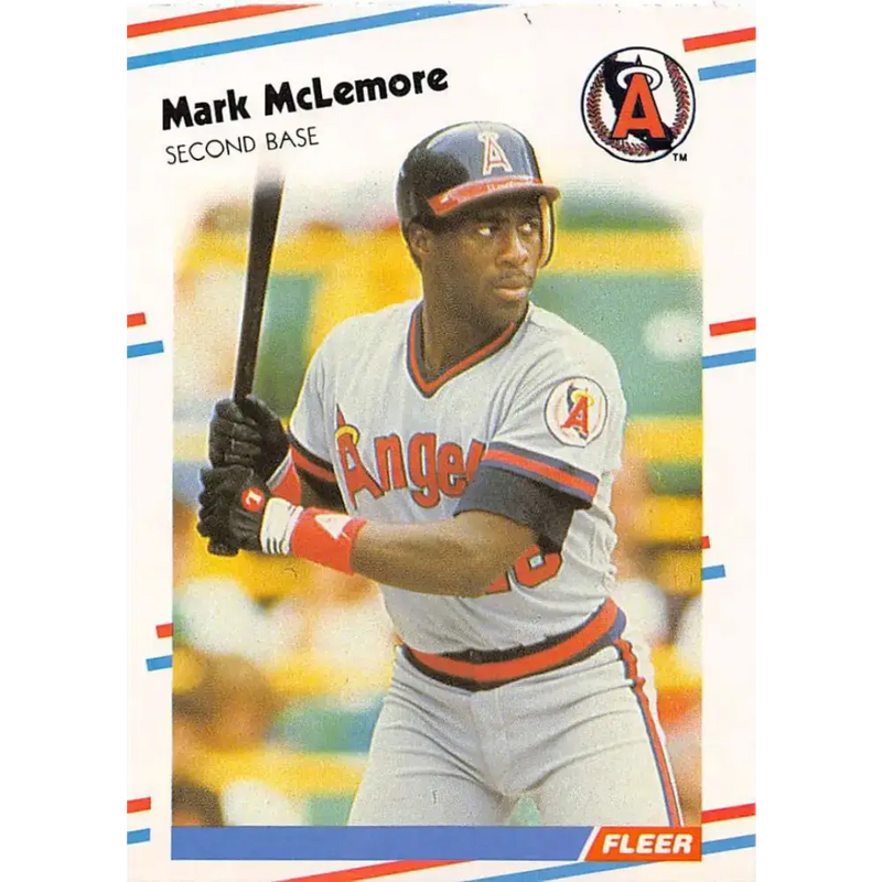 1988 Fleer #497 Mark McLemore EX Excellent California Angels Baseball Card - Baseball Card Single