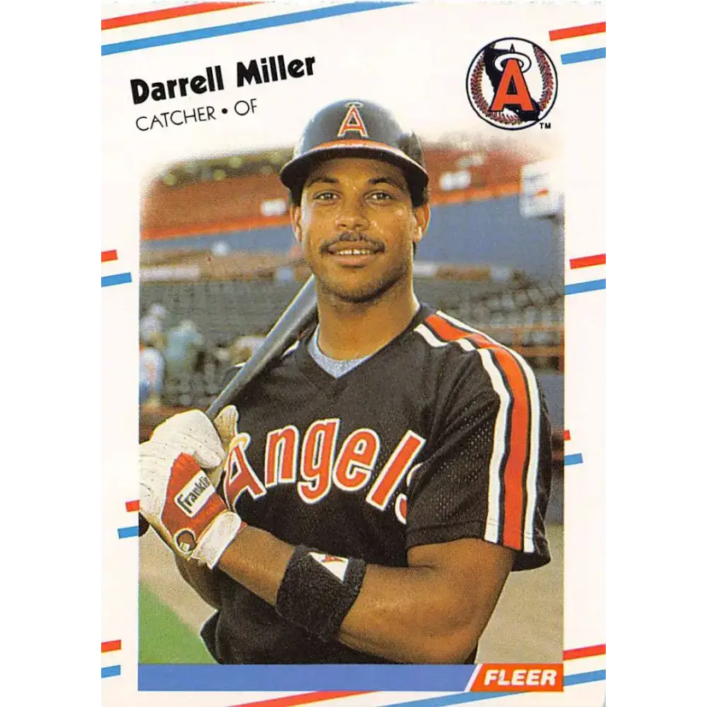 1988 Fleer #498 Darrell Miller EX Excellent California Angels Baseball Card - Baseball Card Single