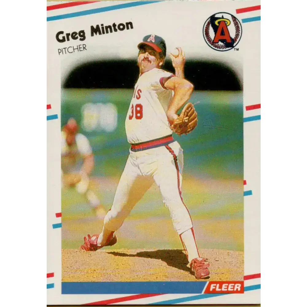 1988 Fleer #499 Greg Minton EX Excellent California Angels Baseball Card - Baseball Card Single