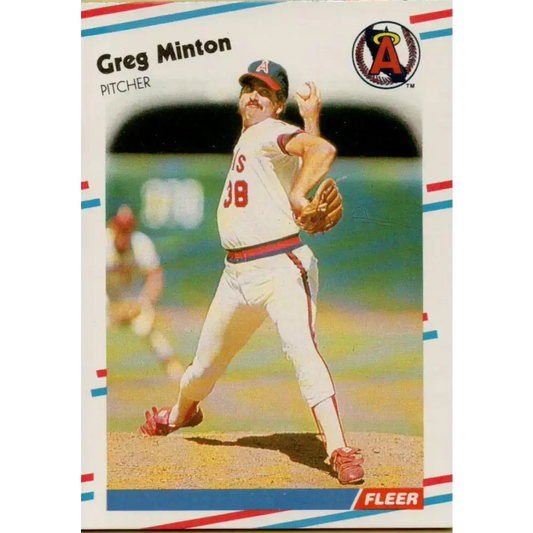 1988 Fleer #499 Greg Minton EX Excellent California Angels Baseball Card - Baseball Card Single