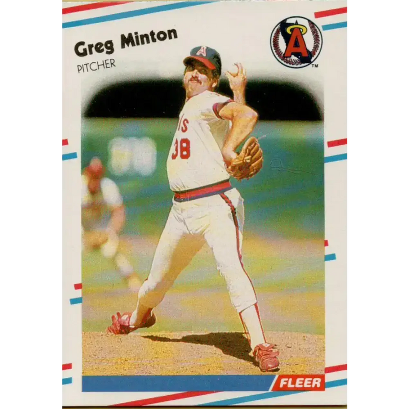 1988 Fleer #499 Greg Minton EX Excellent California Angels Baseball Card - Baseball Card Single