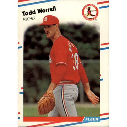 1988 Fleer #50 Todd Worrell EX Excellent St. Louis Cardinals Baseball Card - Baseball Card Single