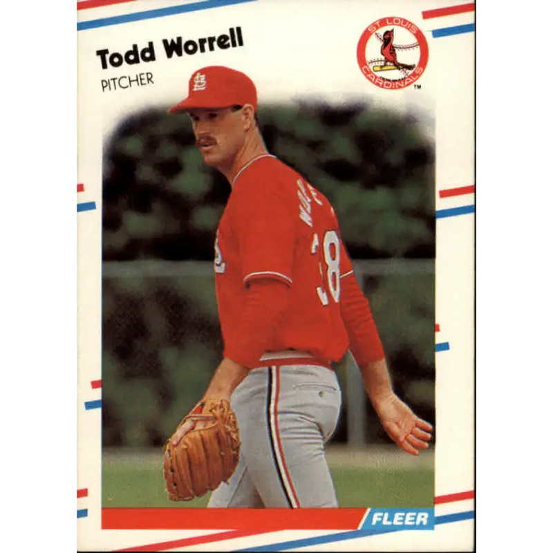 1988 Fleer #50 Todd Worrell EX Excellent St. Louis Cardinals Baseball Card - Baseball Card Single