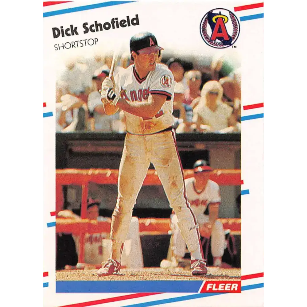 1988 Fleer #504 Dick Schofield EX Excellent California Angels Baseball Card - Baseball Card Single