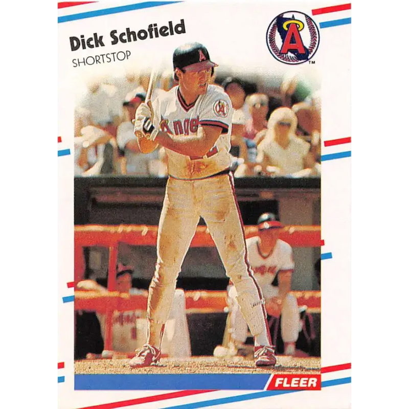 1988 Fleer #504 Dick Schofield EX Excellent California Angels Baseball Card - Baseball Card Single