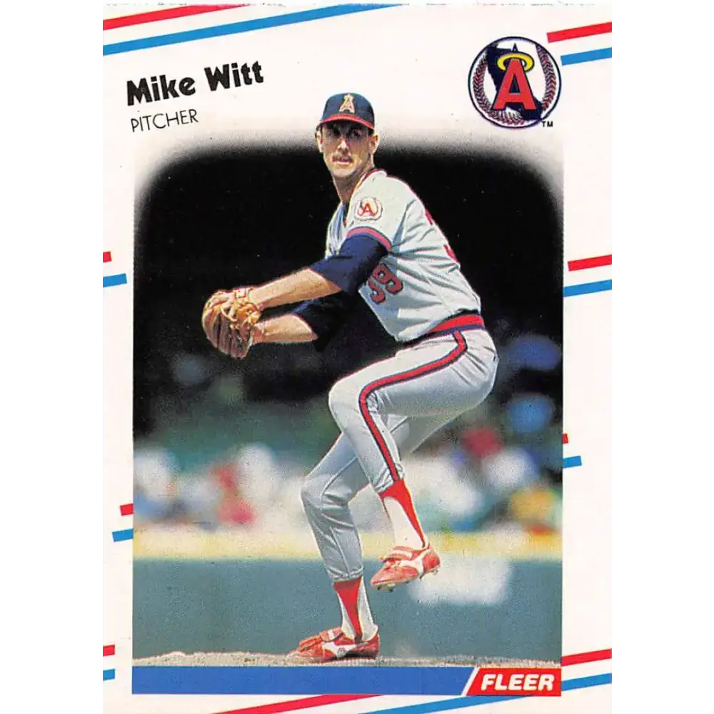 1988 Fleer #507 Mike Witt EX Excellent California Angels Baseball Card - Baseball Card Single
