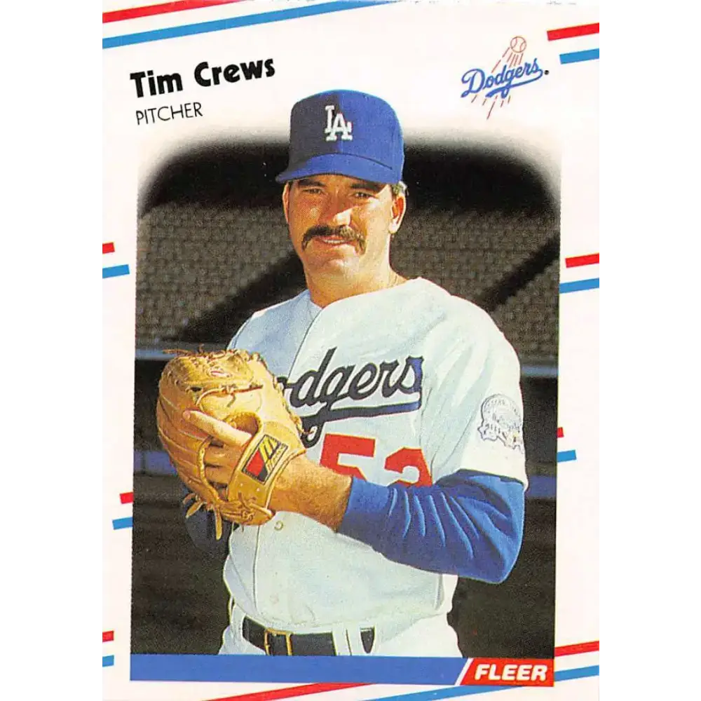 1988 Fleer #511 Tim Crews EX Excellent RC Rookie Los Angeles Dodgers Baseball Card