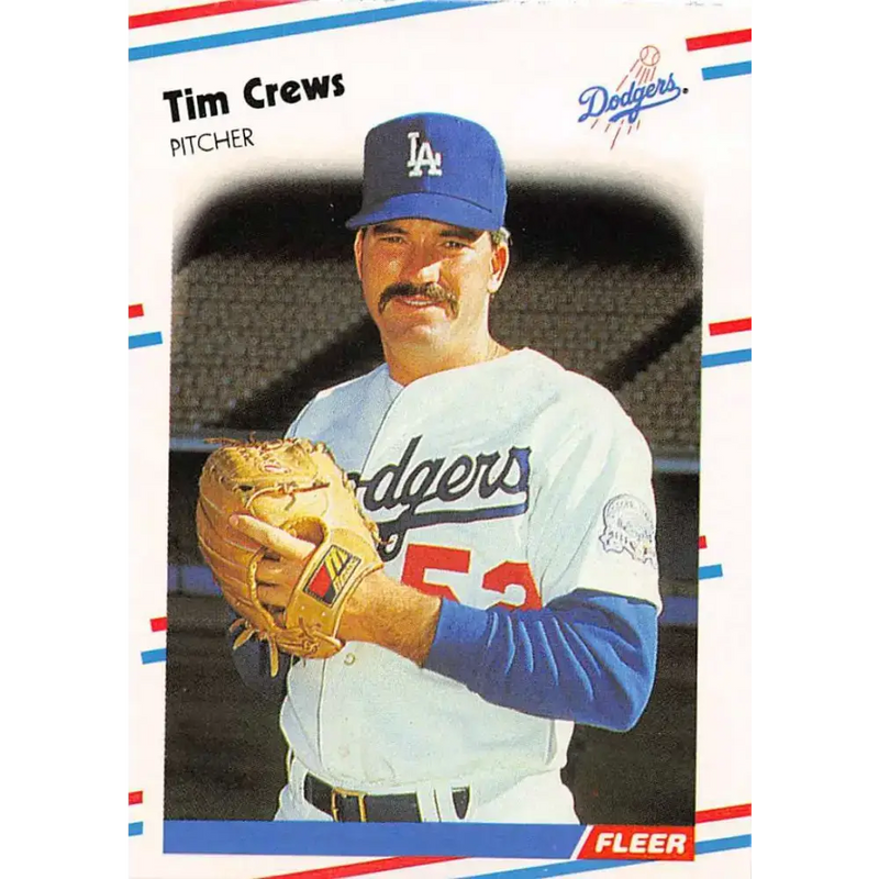 1988 Fleer #511 Tim Crews EX Excellent RC Rookie Los Angeles Dodgers Baseball Card
