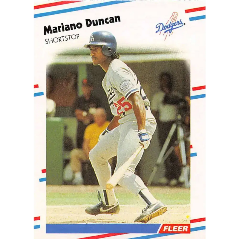 1988 Fleer #513 Mariano Duncan EX Excellent Los Angeles Dodgers Baseball Card - Baseball Card Single