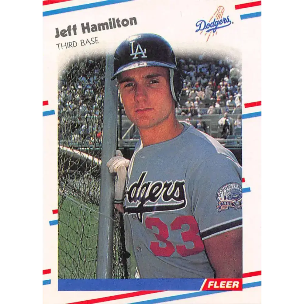 1988 Fleer #515 Jeff Hamilton EX Excellent Los Angeles Dodgers Baseball Card - Baseball Card Single