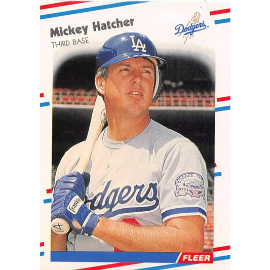 1988 Fleer #516 Mickey Hatcher EX Excellent Los Angeles Dodgers Baseball Card