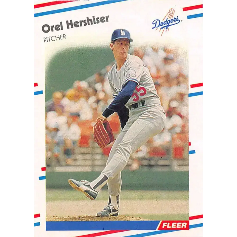 1988 Fleer #518 Orel Hershiser EX Excellent Los Angeles Dodgers Baseball Card - Baseball Card Single