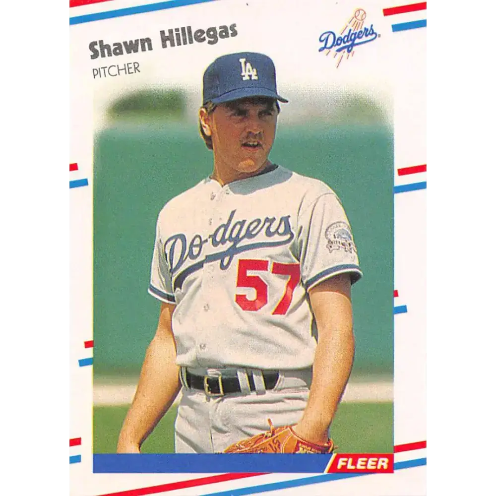 1988 Fleer #519 Shawn Hillegas EX Excellent RC Rookie Los Angeles Dodgers Baseball Card - Baseball Card Single