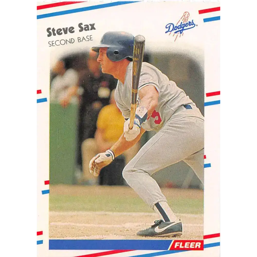 1988 Fleer #523 Steve Sax EX Excellent Los Angeles Dodgers Baseball Card - Baseball Card Single
