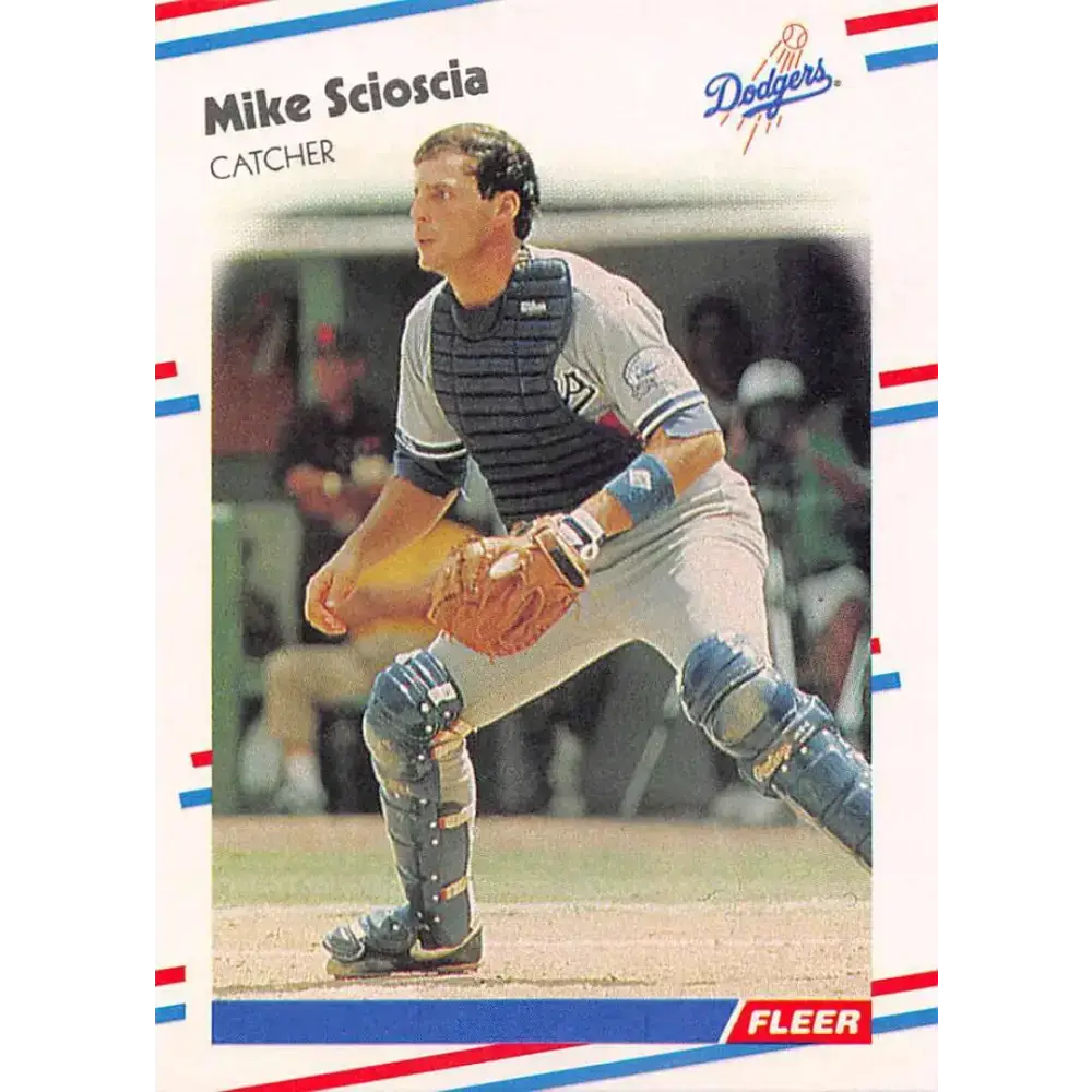 1988 Fleer #524 Mike Scioscia EX Excellent Los Angeles Dodgers Baseball Card - Baseball Card Single
