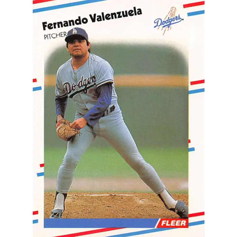 1988 Fleer #528 Fernando Valenzuela EX Excellent Los Angeles Dodgers Baseball Card - Baseball Card Single