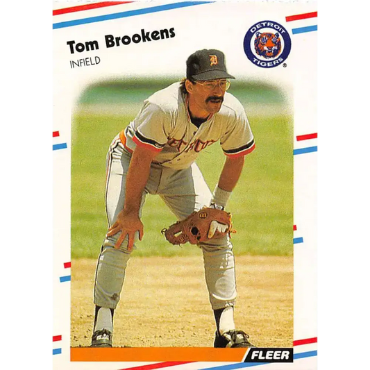 1988 Fleer #53 Tom Brookens EX Excellent Detroit Tigers Baseball Card