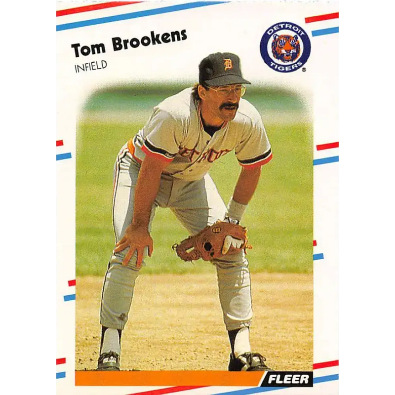 1988 Fleer #53 Tom Brookens EX Excellent Detroit Tigers Baseball Card - Baseball Card Single