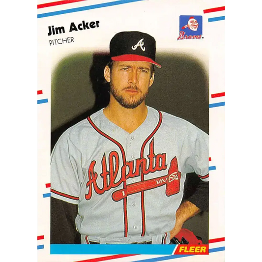1988 Fleer #531 Jim Acker EX Excellent Atlanta Braves Baseball Card