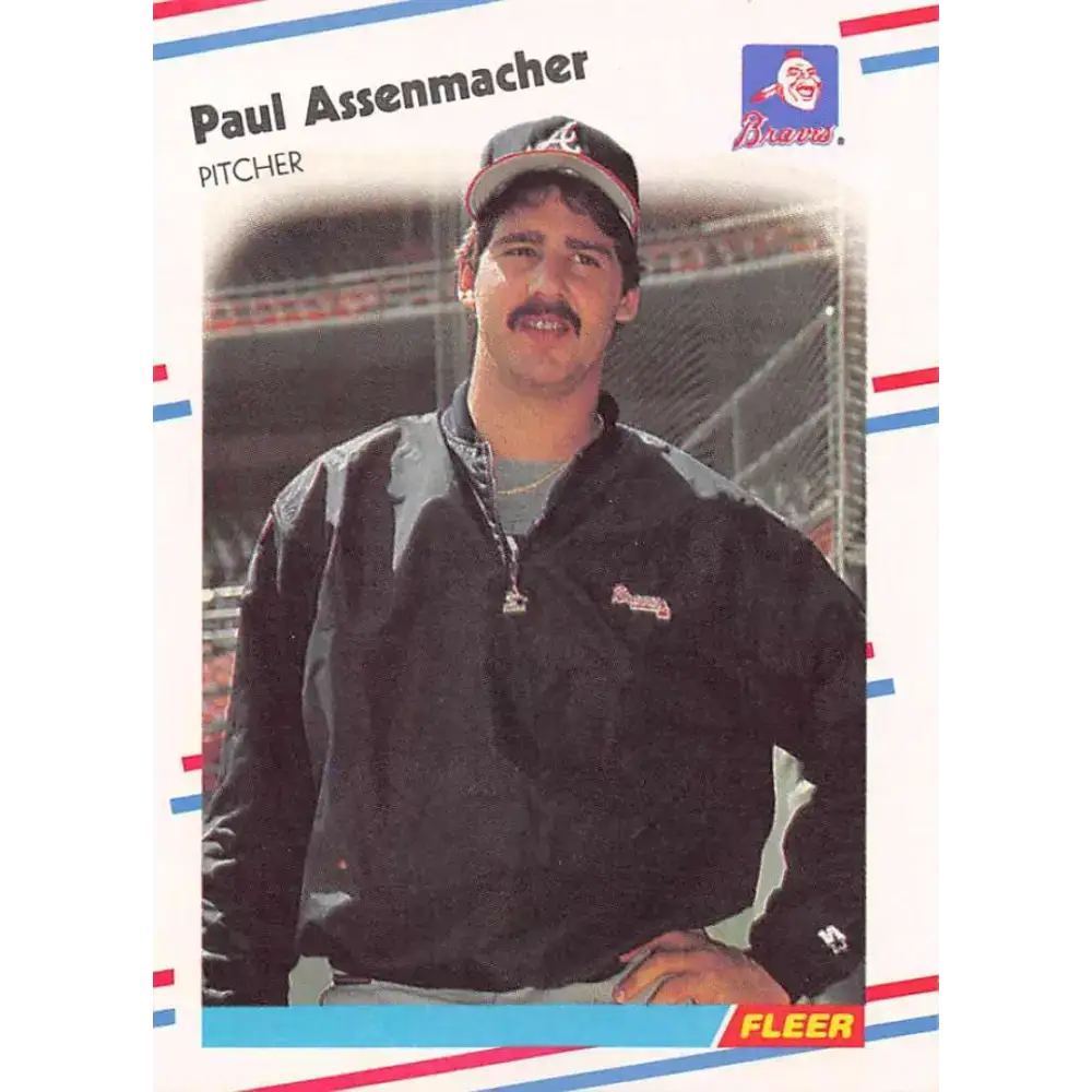 1988 Fleer #532 Paul Assenmacher EX Excellent Atlanta Braves Baseball Card - Baseball Card Single