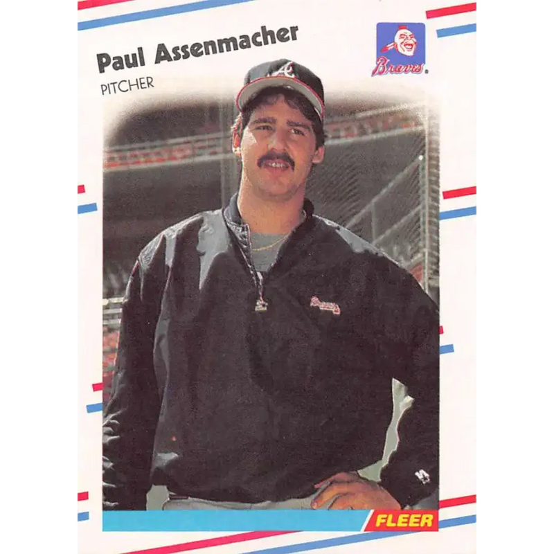 1988 Fleer #532 Paul Assenmacher EX Excellent Atlanta Braves Baseball Card - Baseball Card Single