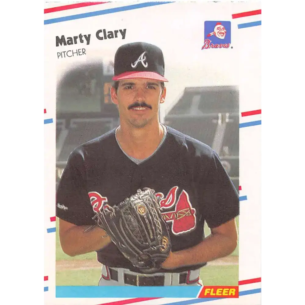 1988 Fleer #535 Marty Clary EX Excellent Atlanta Braves Baseball Card - Baseball Card Single