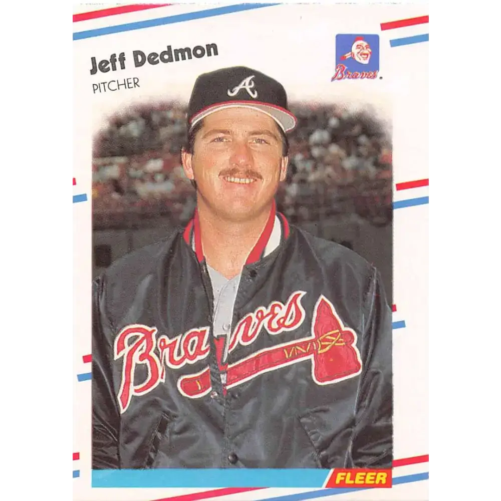 1988 Fleer #537 Jeff Dedmon EX Excellent Atlanta Braves Baseball Card - Baseball Card Single