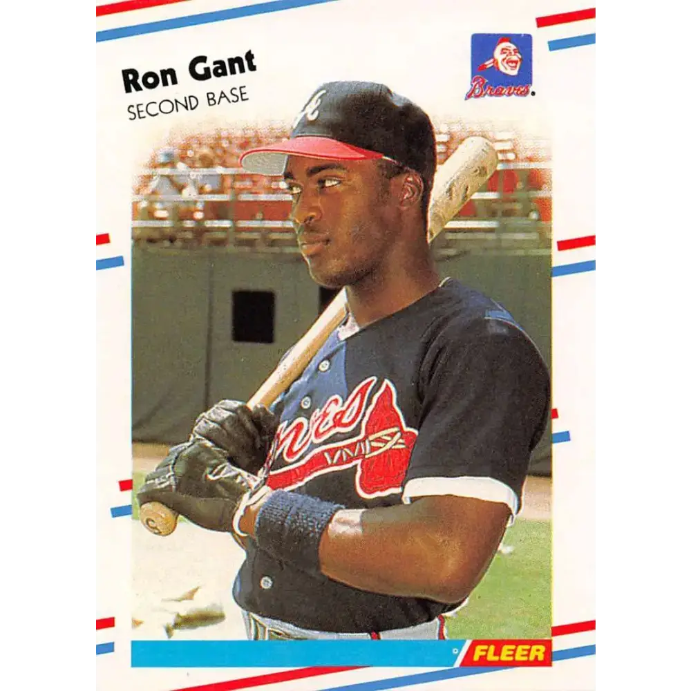 1988 Fleer #538 Ron Gant EX Excellent RC Rookie Atlanta Braves Baseball Card - Baseball Card Single