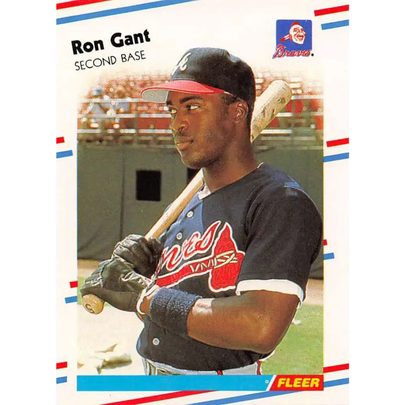1988 Fleer #538 Ron Gant EX Excellent RC Rookie Atlanta Braves Baseball Card - Baseball Card Single