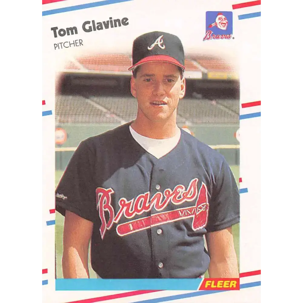 1988 Fleer #539 Tom Glavine EX Excellent RC Rookie Atlanta Braves Baseball Card - Baseball Card Single