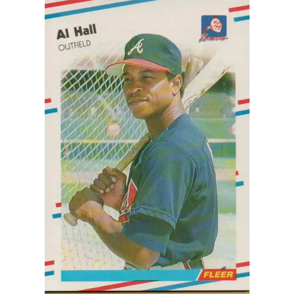 1988 Fleer #541 Albert Hall EX Excellent Atlanta Braves Baseball Card - Baseball Card Single