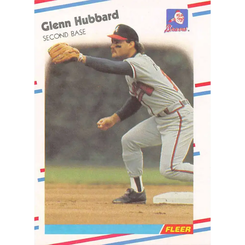 1988 Fleer #542 Glenn Hubbard EX Excellent Atlanta Braves Baseball Card