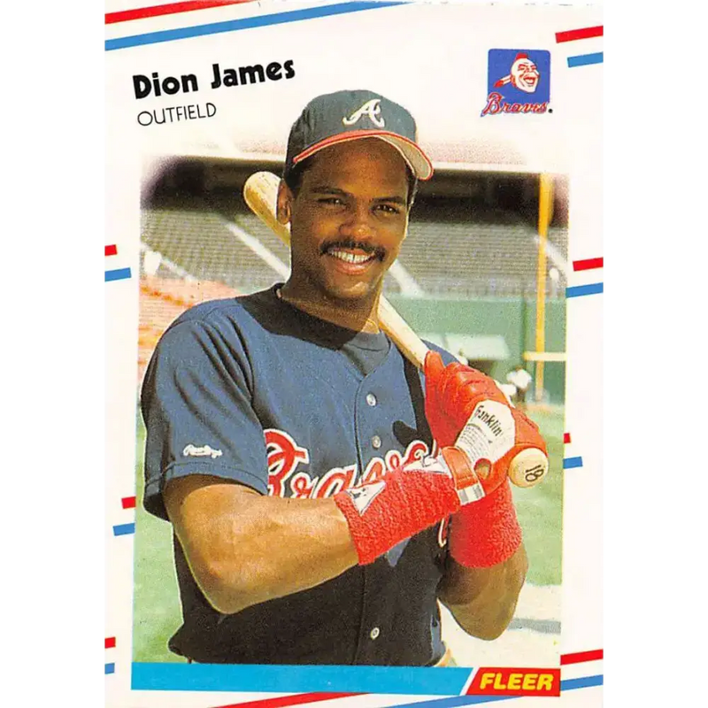 1988 Fleer #543 Dion James EX Excellent Atlanta Braves Baseball Card - Baseball Card Single