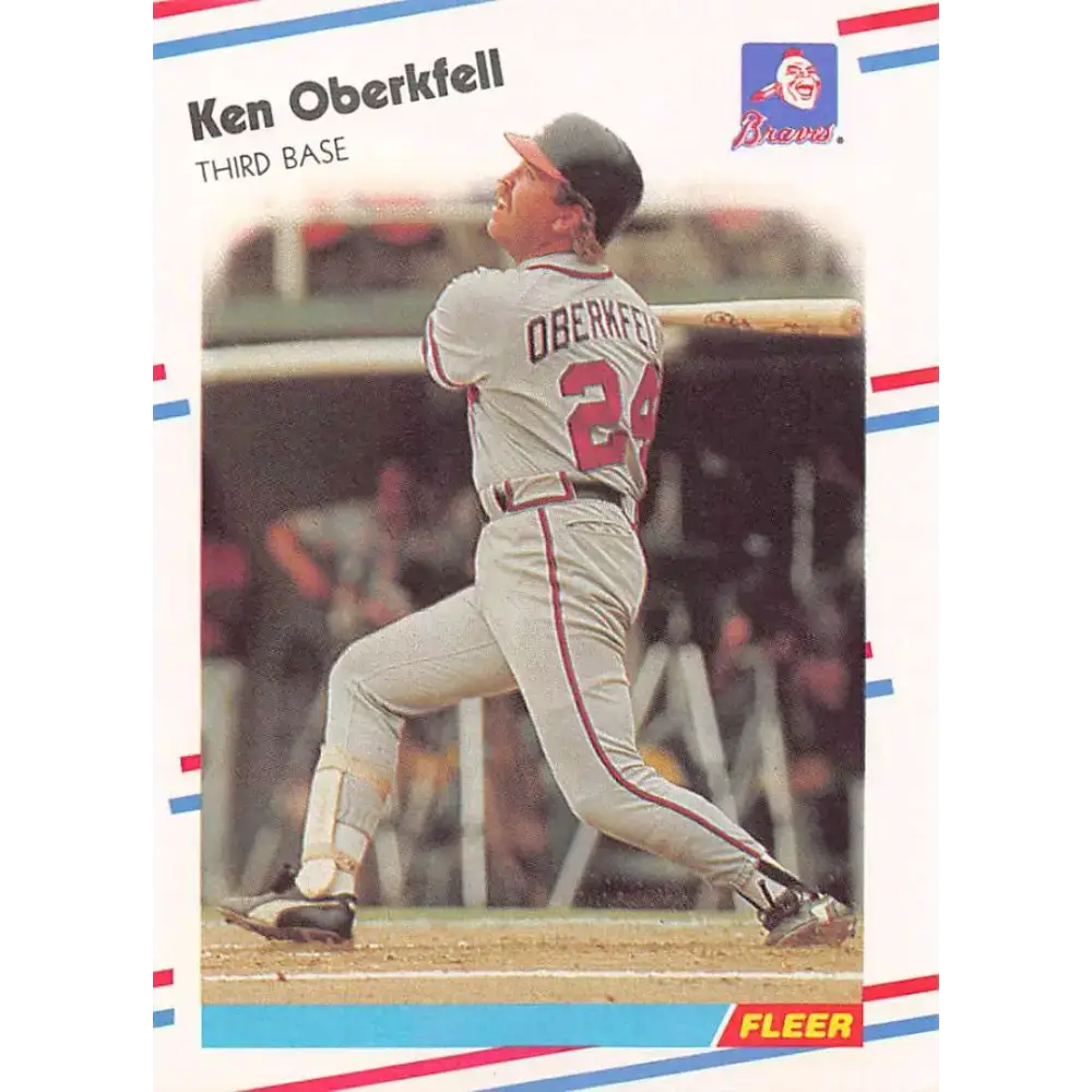 1988 Fleer #545 Ken Oberkfell EX Excellent Atlanta Braves Baseball Card - Baseball Card Single