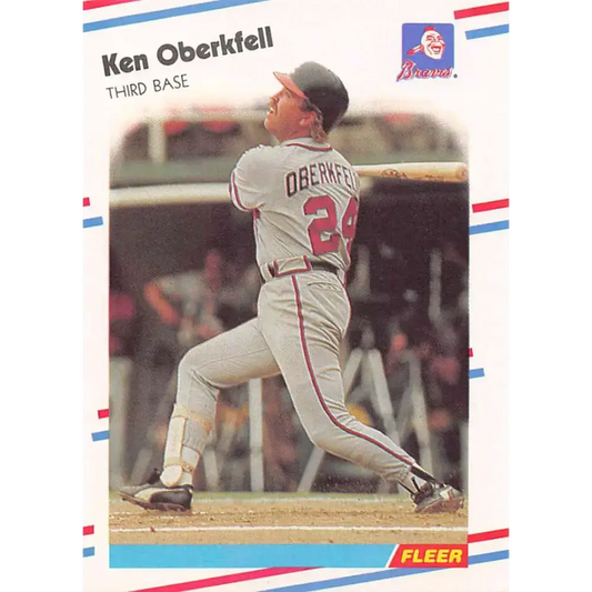 1988 Fleer #545 Ken Oberkfell EX Excellent Atlanta Braves Baseball Card