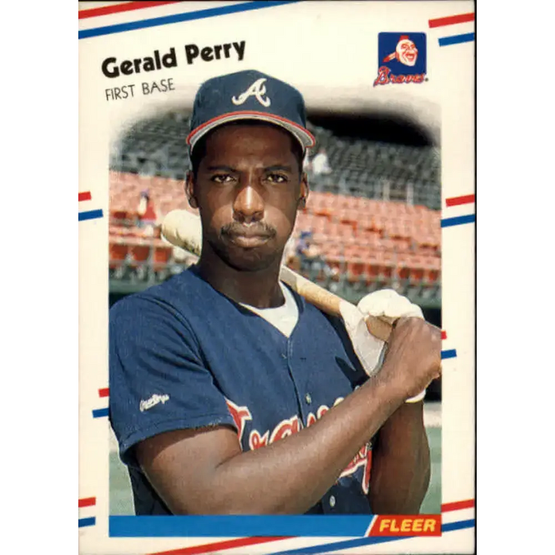 1988 Fleer #547 Gerald Perry EX Excellent Atlanta Braves Baseball Card - Baseball Card Single