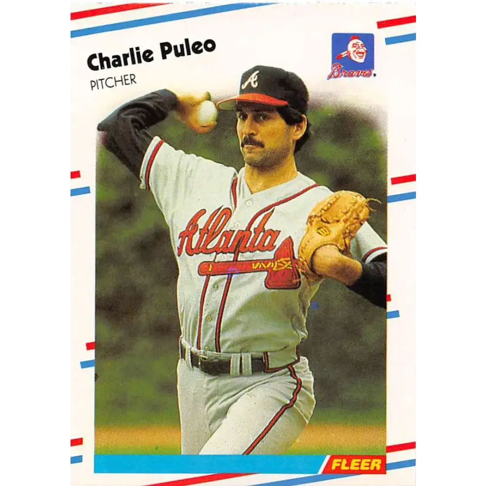 1988 Fleer #548 Charlie Puleo EX Excellent Atlanta Braves Baseball Card - Baseball Card Single