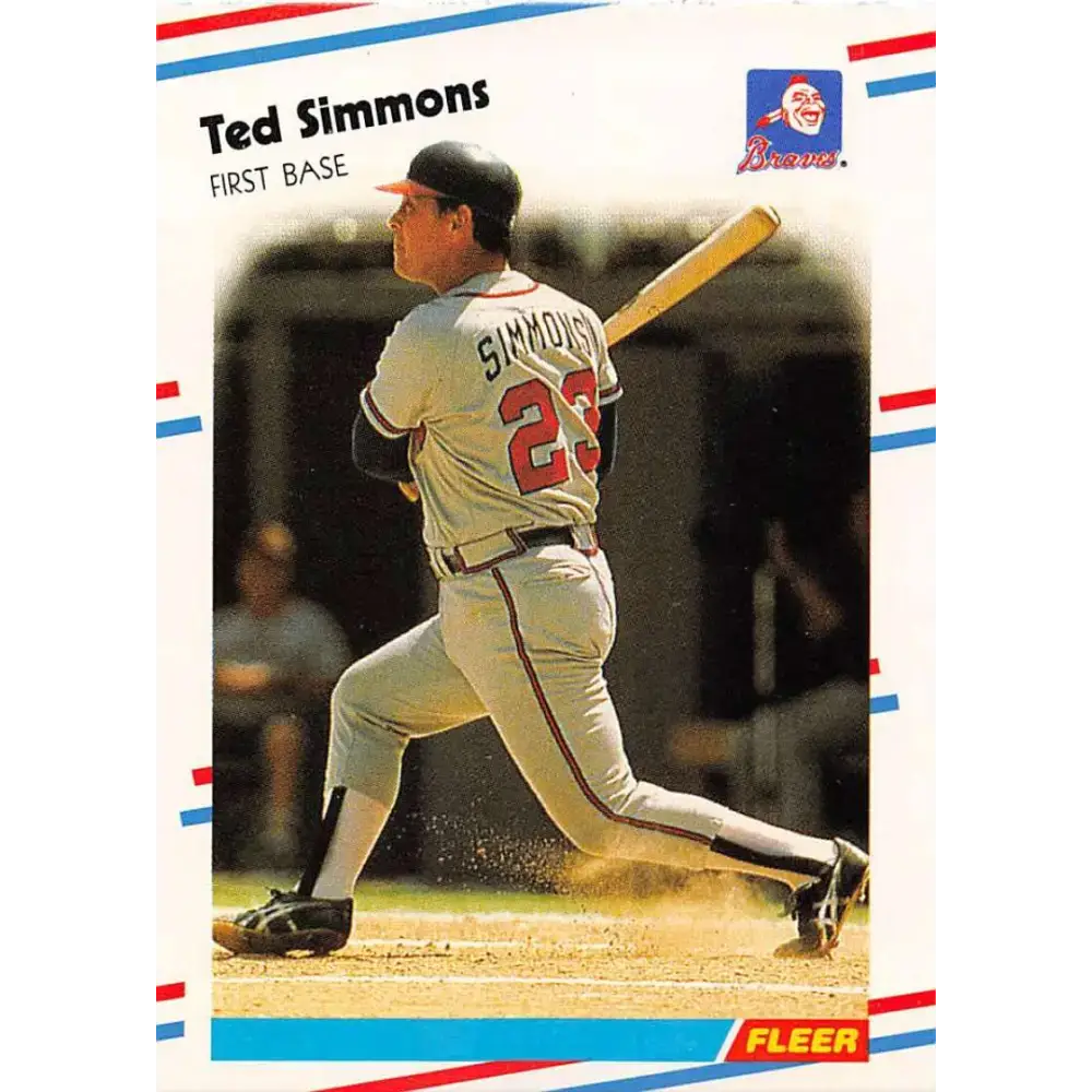 1988 Fleer #549 Ted Simmons EX Excellent Atlanta Braves Baseball Card
