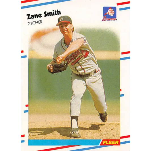 1988 Fleer #550 Zane Smith EX Excellent Atlanta Braves Baseball Card