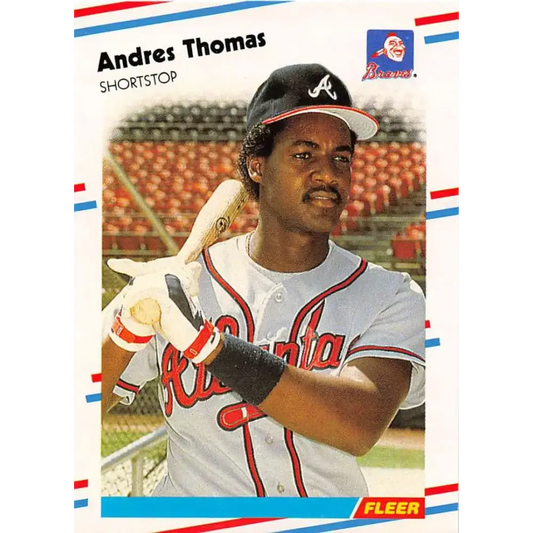 1988 Fleer #551 Andres Thomas EX Excellent Atlanta Braves Baseball Card