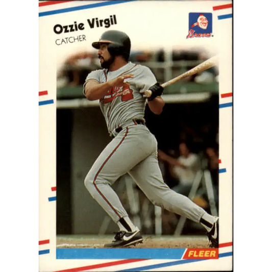1988 Fleer #552 Ozzie Virgil EX Excellent Atlanta Braves Baseball Card