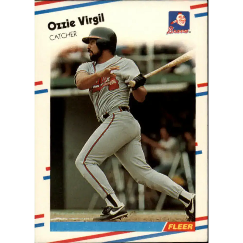 1988 Fleer #552 Ozzie Virgil EX Excellent Atlanta Braves Baseball Card - Baseball Card Single