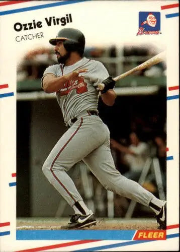 Ozzie Virgil baseball card with original gloss from 1988 Fleer #552 NM-MT
