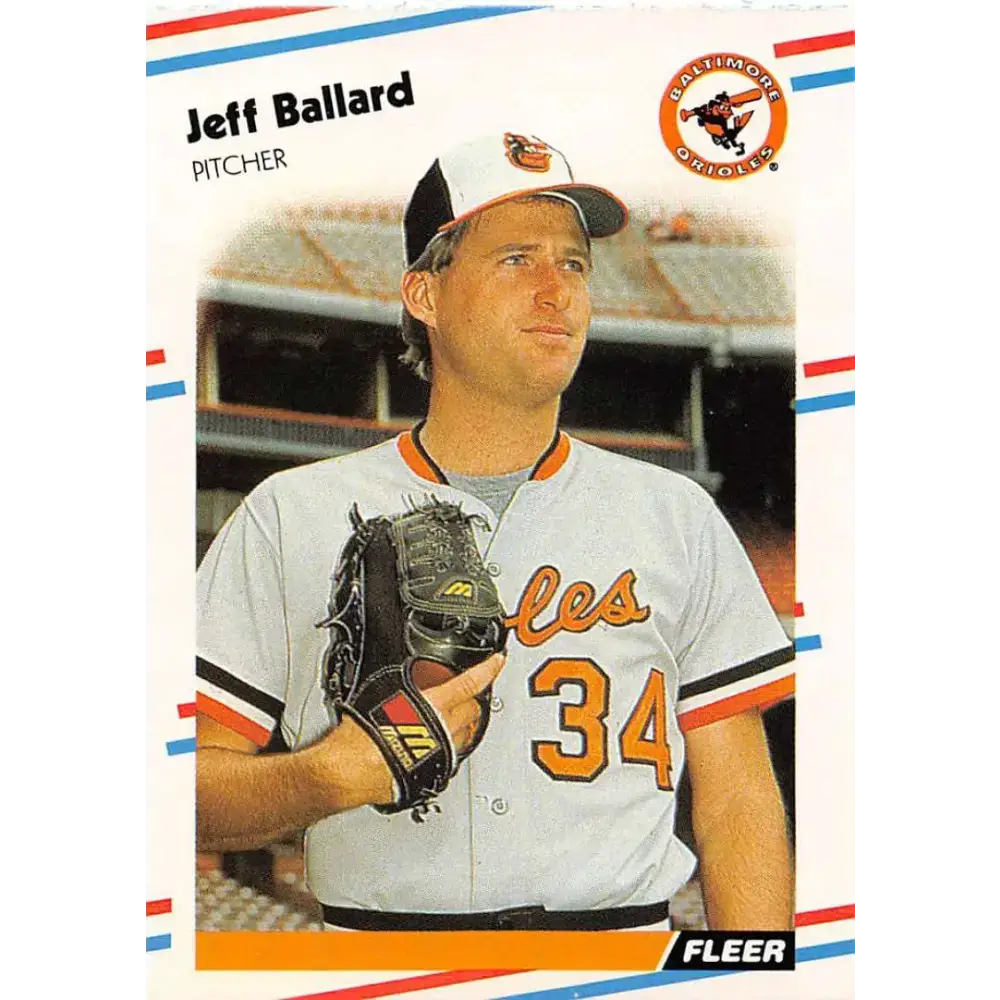 1988 Fleer #554 Jeff Ballard EX Excellent RC Rookie Baltimore Orioles Baseball Card - Baseball Card Single