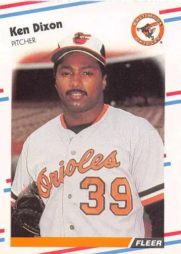 1988 Fleer Ken Dixon baseball card featuring original gloss from Simply Sandoval sports cards