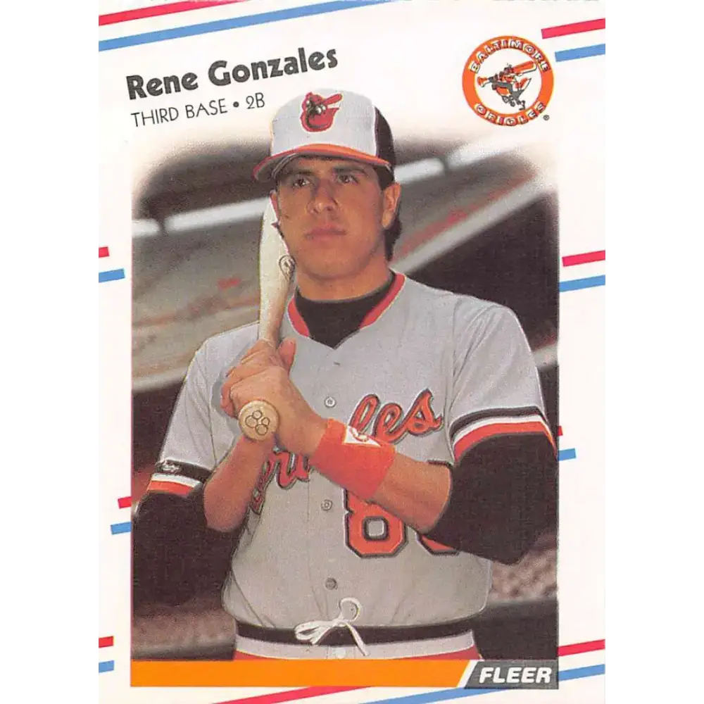 1988 Fleer #560 Rene Gonzales EX Excellent RC Rookie Baltimore Orioles Baseball Card - Baseball Card Single