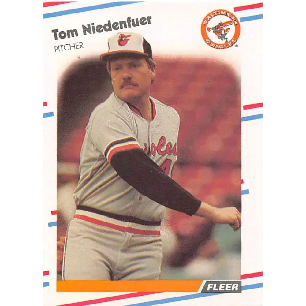 1988 Fleer #568 Tom Niedenfuer EX Excellent Baltimore Orioles Baseball Card - Baseball Card Single