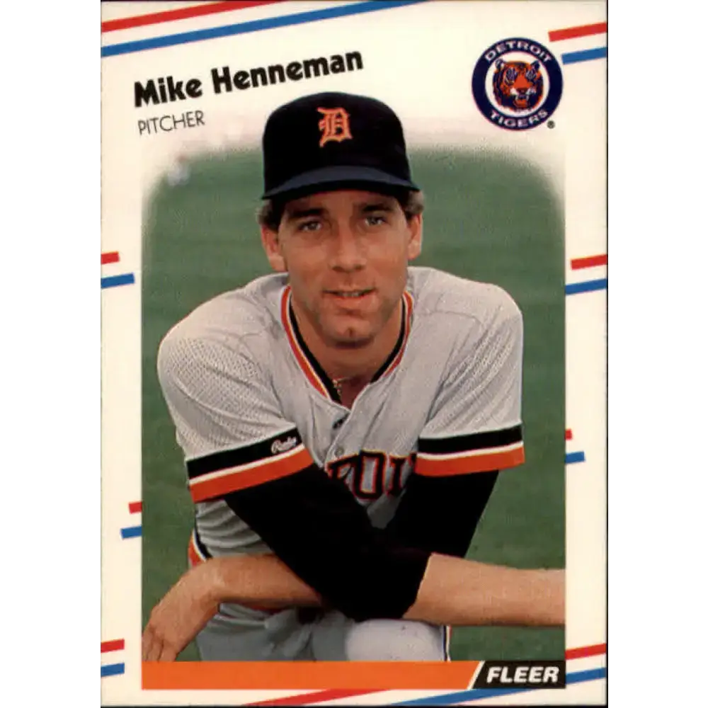 1988 Fleer #57 Mike Henneman EX Excellent RC Rookie Detroit Tigers Baseball Card - Baseball Card Single