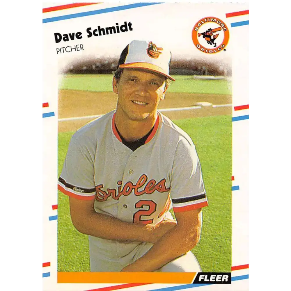 1988 Fleer #571 Dave Schmidt EX Excellent Baltimore Orioles Baseball Card - Baseball Card Single