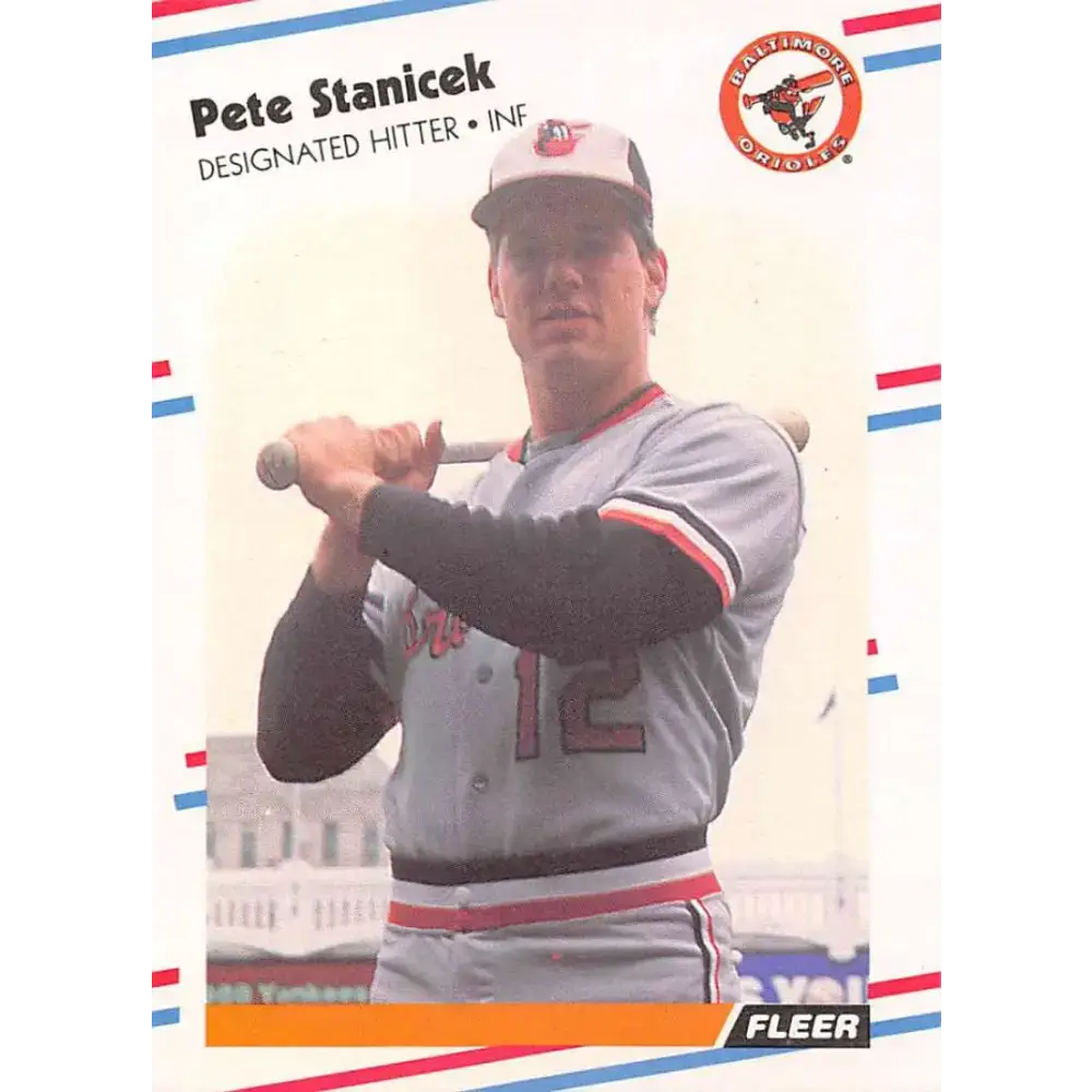 1988 Fleer #573 Pete Stanicek EX Excellent Baltimore Orioles Baseball Card - Baseball Card Single